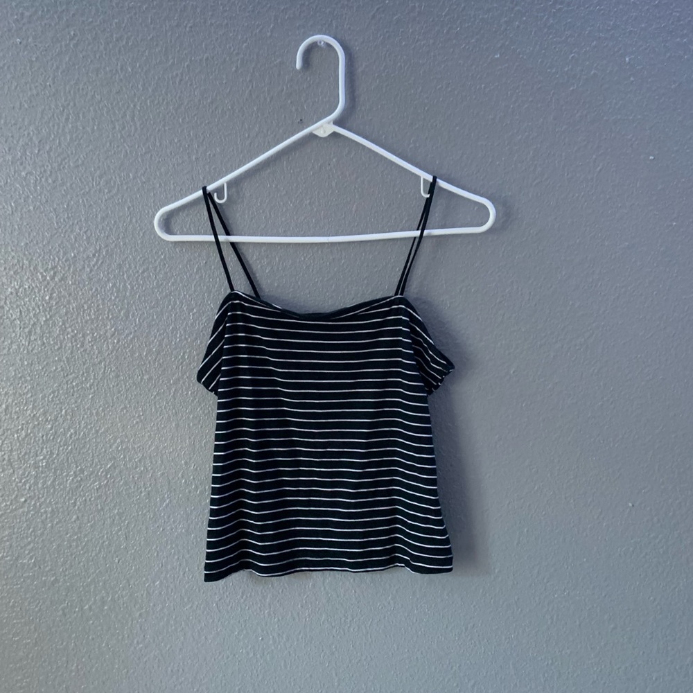 black and white striped tank from rue 21🤍🖤